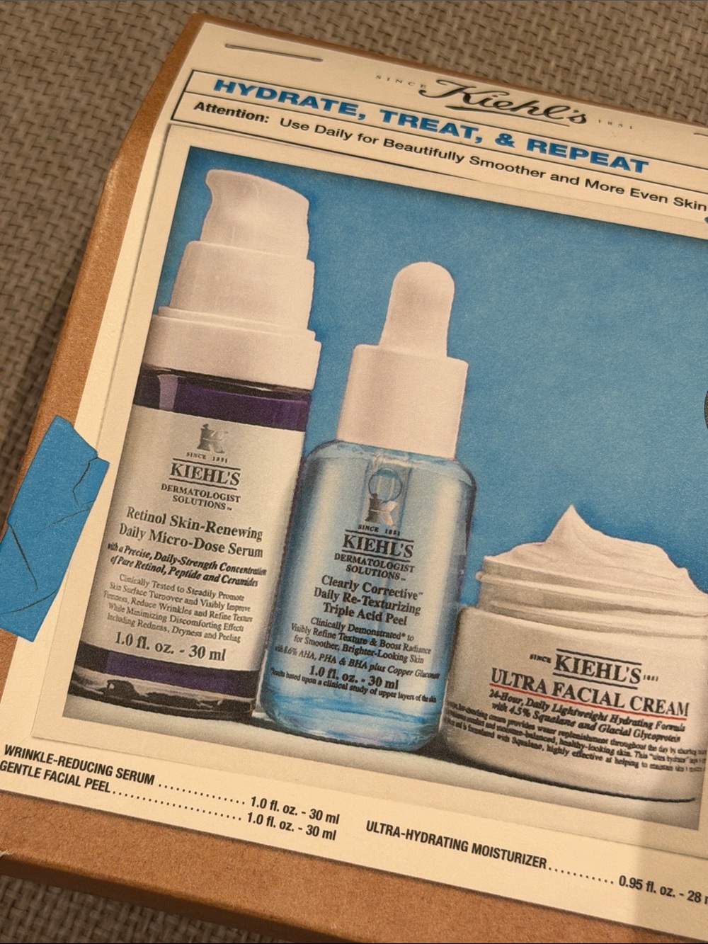 Kiehl's Hydrate, Treat, Repeat Skincare Serum & Cream Set bundle gift set